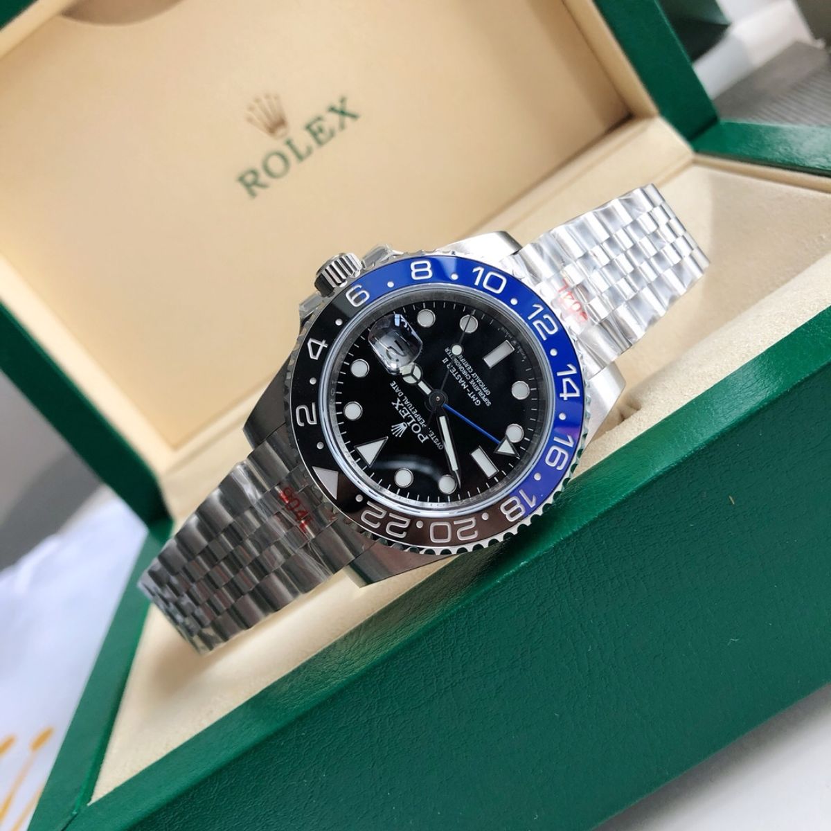 [Super Clone] Regency Traveller Traveller 40 mm Five-Link Blue and black Bezel Black Dial 126710BLNR 3855