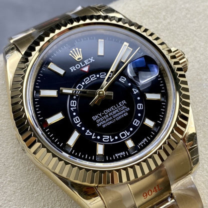 Regency Dual Time 42 mm Timeless Fluted Bezel Bright black Dial 336938 6450