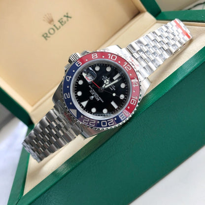 Regency Traveller Traveller 40 mm Five-Link Red and blue Bezel Black Dial 126710BLRO 8499