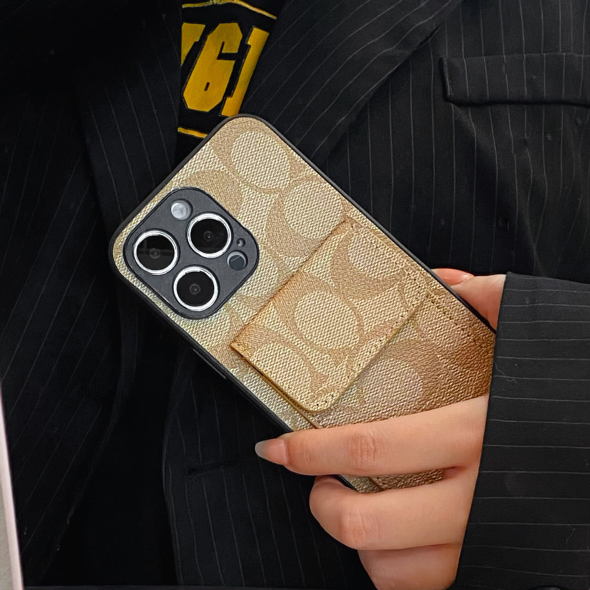 Classic iPhone Case With Wallet Coffee-HP240513