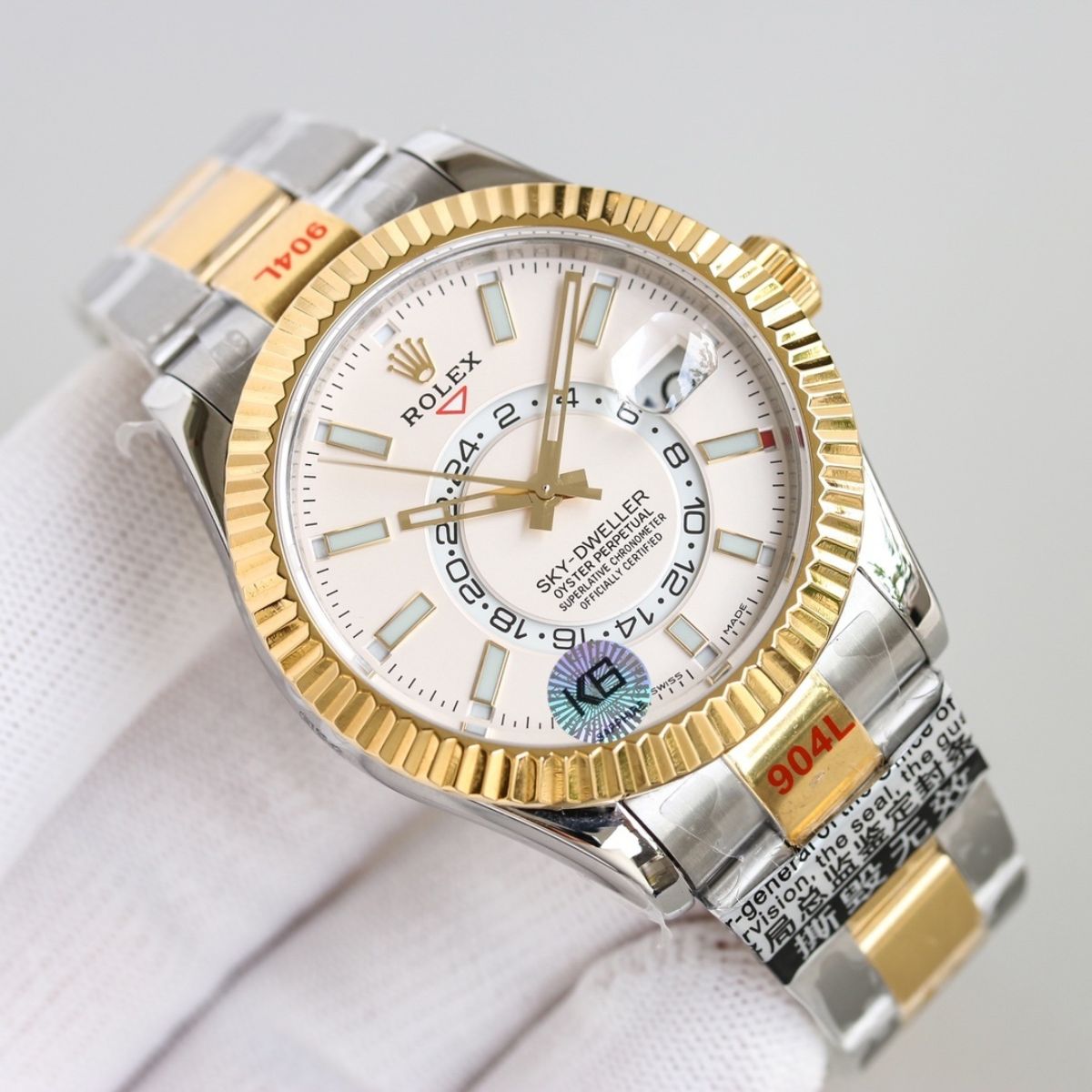 Regency Dual Time 42 mm Timeless Fluted Bezel Intense white Dial 336933 5829