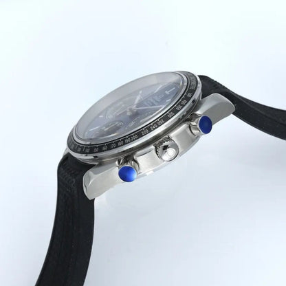 Celestial Racing Chronograph 40mm Steel On Rubber Strap Blue Dial 3198