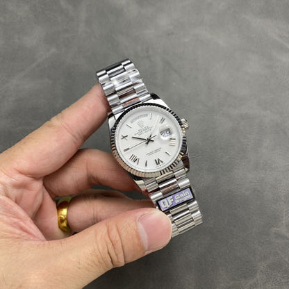 Regency Weekday 36 mm Weekday Fluted Bezel White Dial 128239 5238