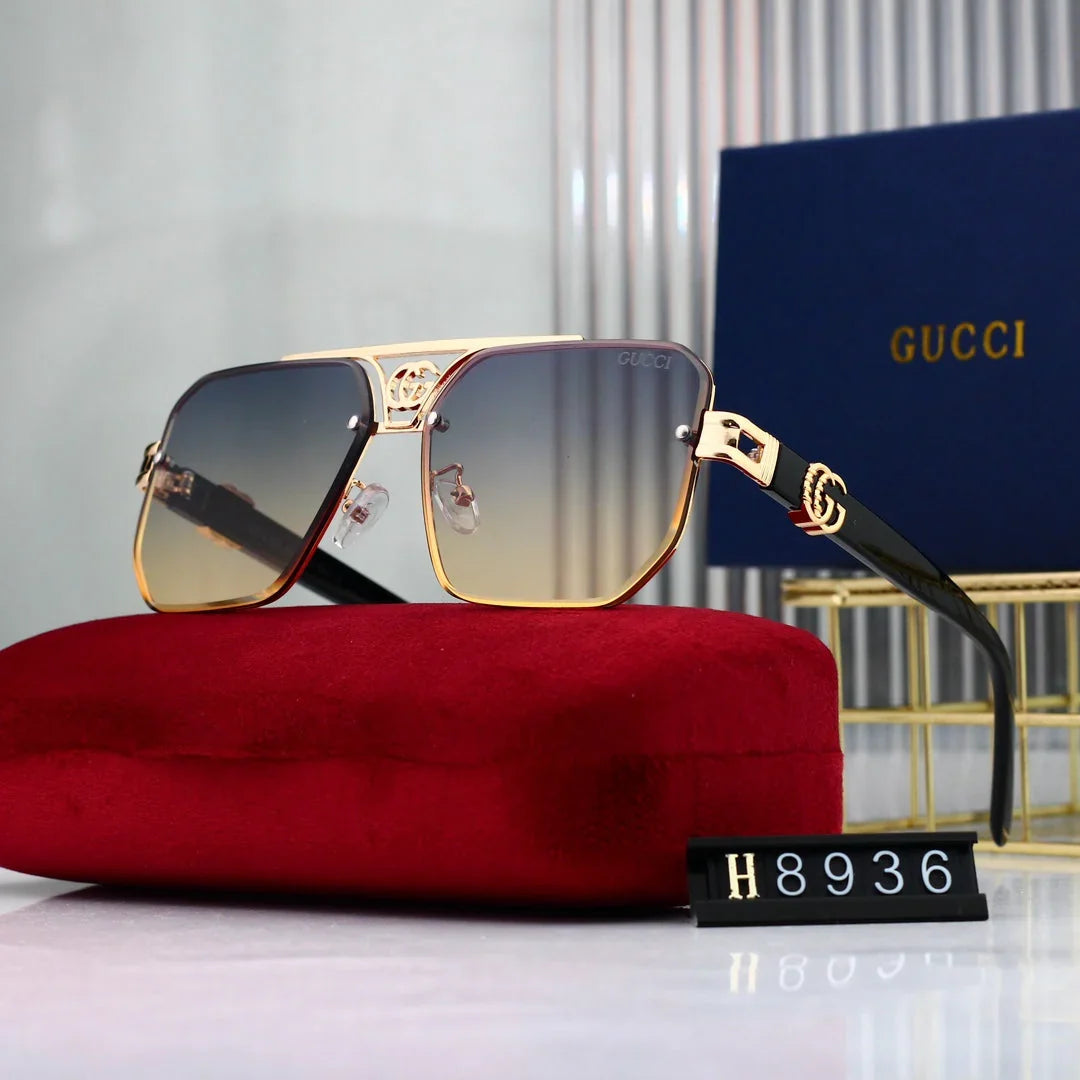 2026 Fashion Metal Logo Polygon Sunglasses 8936
