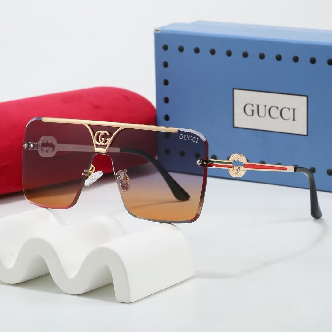 2026 7 colors square half-frame metal sunglasses