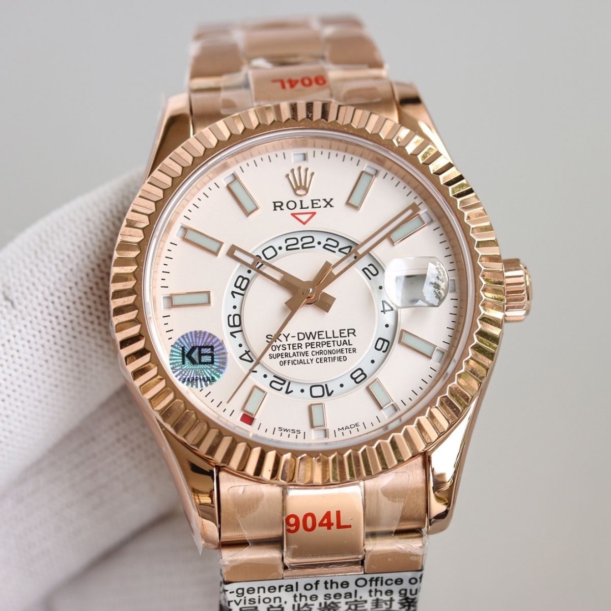[Super Clone] Regency Dual Time 42 mm Timeless Fluted Bezel Intense white Dial 336935 8078