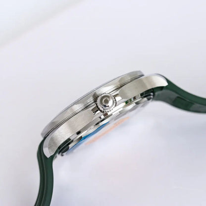 Celestial Seafarer Diver 300M 42mm Steel On Rubber Strap Green Dial 7823