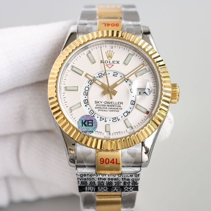 Regency Dual Time 42 mm Timeless Fluted Bezel Intense white Dial 336933 5829