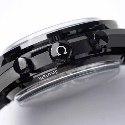 Celestial Chronograph Dark Side Of The Moon 44mm Black Ceramic On Nylon Strap Black Dial 4115