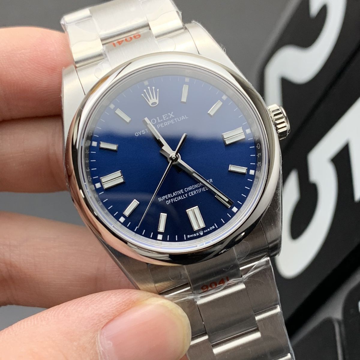 [Super Clone] Regency Timeless Perpetual 36 mm Timeless Trapeze Bezel Blue Dial 8773