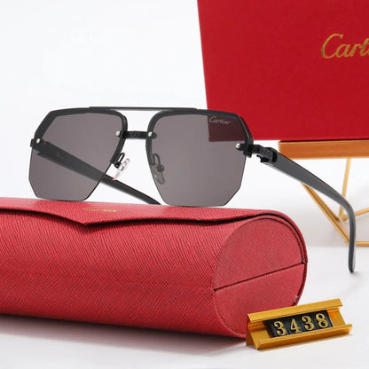 2026 4 color fashion half-rim diamond-shaped lens polarized sunglasses