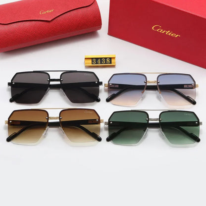 2026 4 color fashion half-rim diamond-shaped lens polarized sunglasses