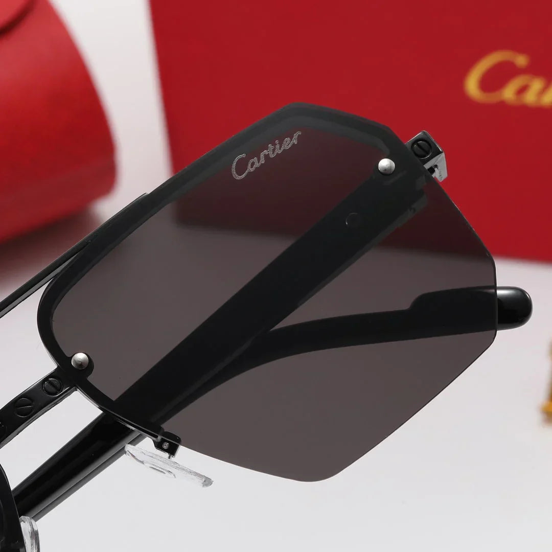 2026 4 color fashion half-rim diamond-shaped lens polarized sunglasses