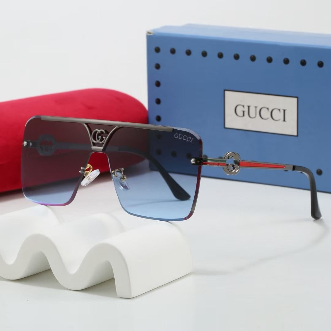 2026 7 colors square half-frame metal sunglasses