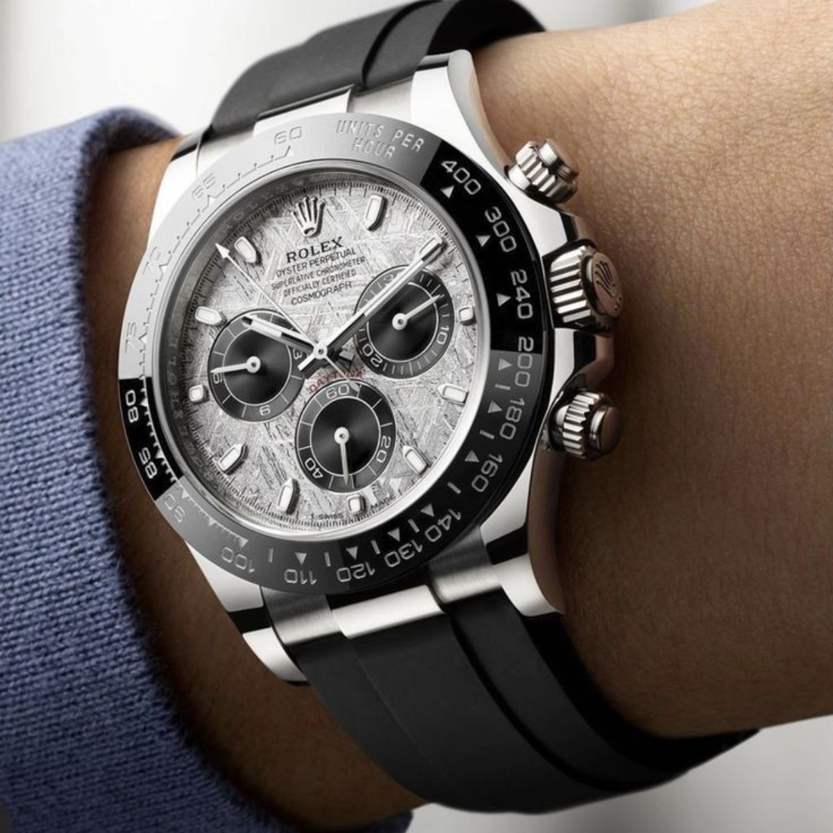 Regency Racing Chronograph 40 mm Rubber Ceramic Bezel Meteorite and black Dial 126519LN 7642