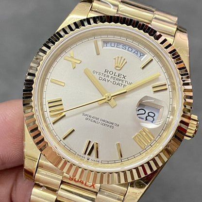 Regency Weekday 40 mm Weekday Fluted Bezel White Dial 228236 3433