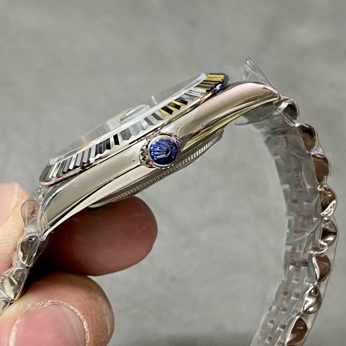 [Super Clone] Regency Classic Date 36 mm Five-Link Fluted Bezel Bright blue Dial 126234 4485