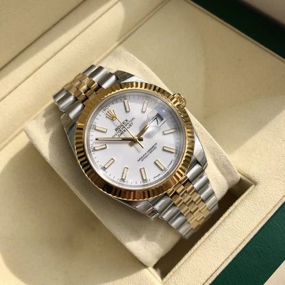 [Super Clone] Regency Classic Date 41 mm Five-Link Fluted Bezel White Dial 126333 2773