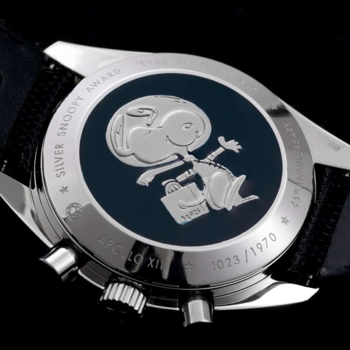 Celestial Chronograph Silver Snoopy Award 50th Anniversary 42mm Steel On Nylon Strap Silver Dial 5392
