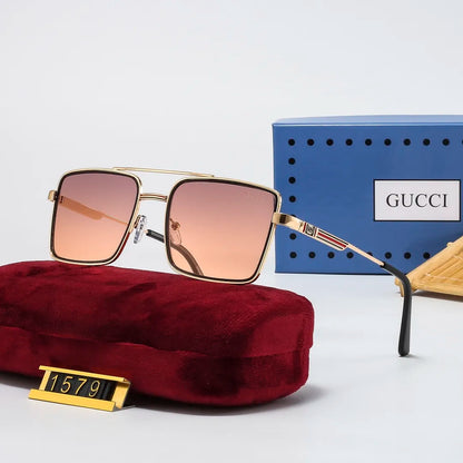 2026 Stylish Striped Metal Frame Sunglasses