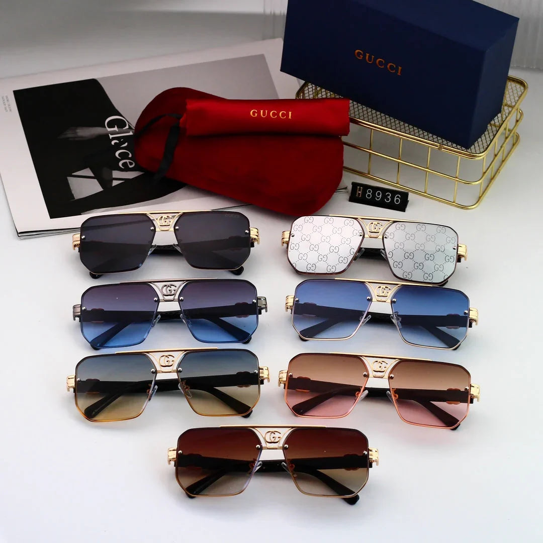 2026 Fashion Metal Logo Polygon Sunglasses 8936