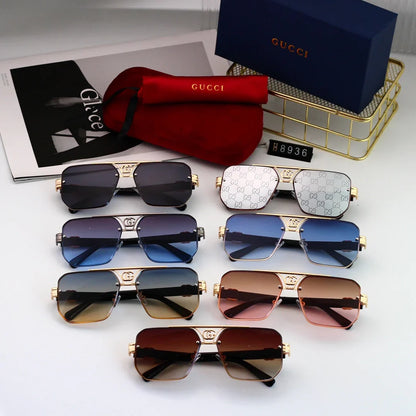 2026 Fashion Metal Logo Polygon Sunglasses 8936