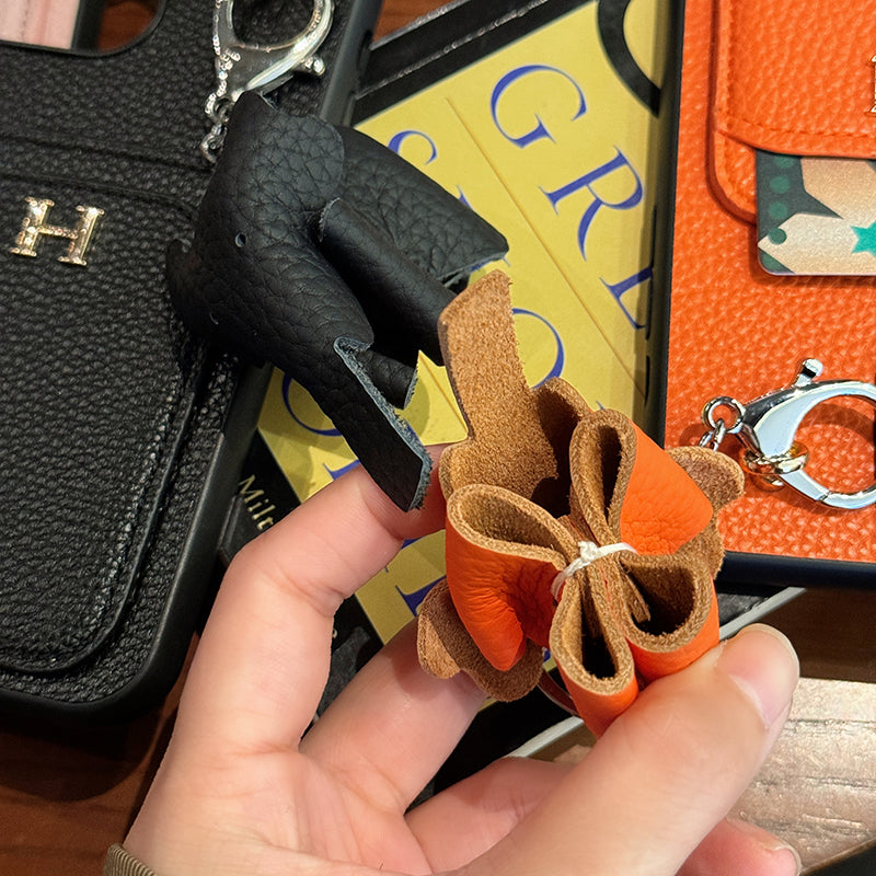 2026New arrival &nbsp;H Card Holder Leather Pendant iPhone Case