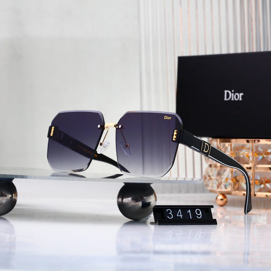 2026 Half Frame Square Gradient Sunglasses