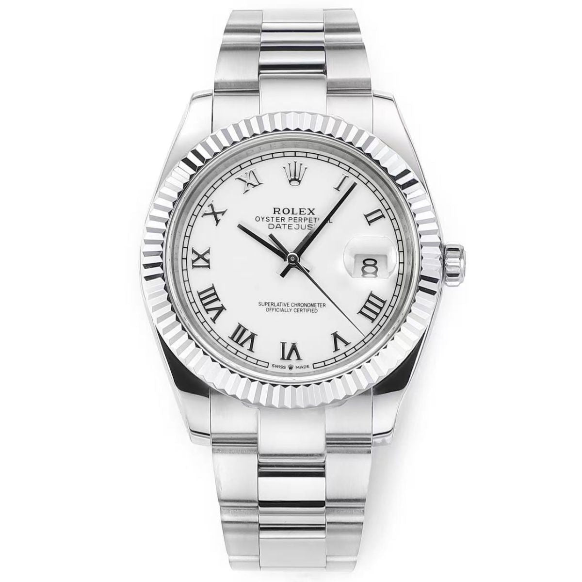[Super Clone] Regency Classic Date 36 mm Timeless Fluted Bezel White Dial 126234 4185