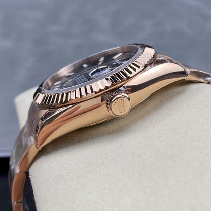 [Super Clone] Regency Dual Time 42 mm Timeless Fluted Bezel Slate Dial 336935 3727