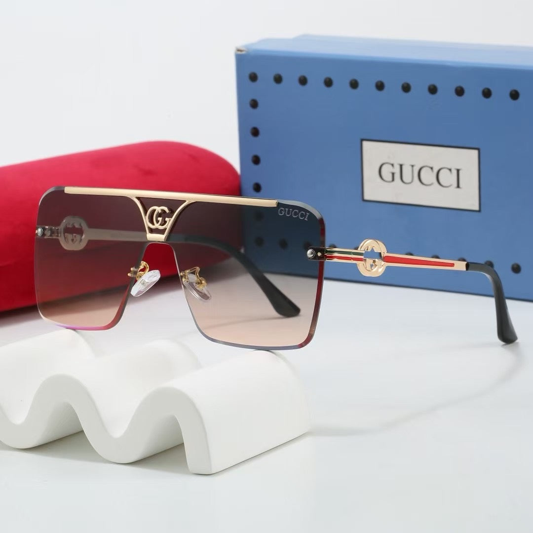 2026 7 colors square half-frame metal sunglasses