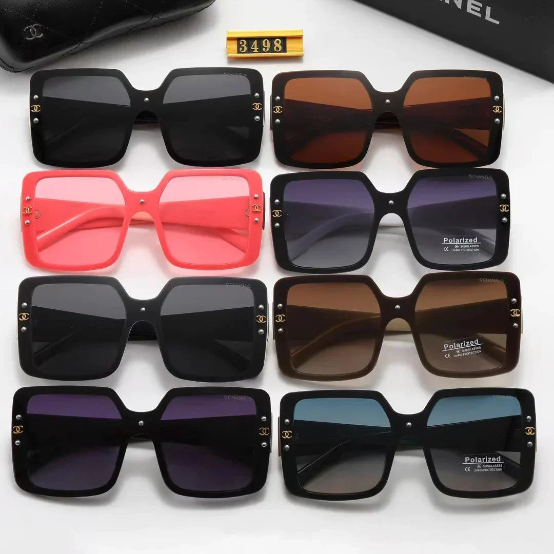 2026 8-color fashion double C stripe printing temple polarized sunglasses