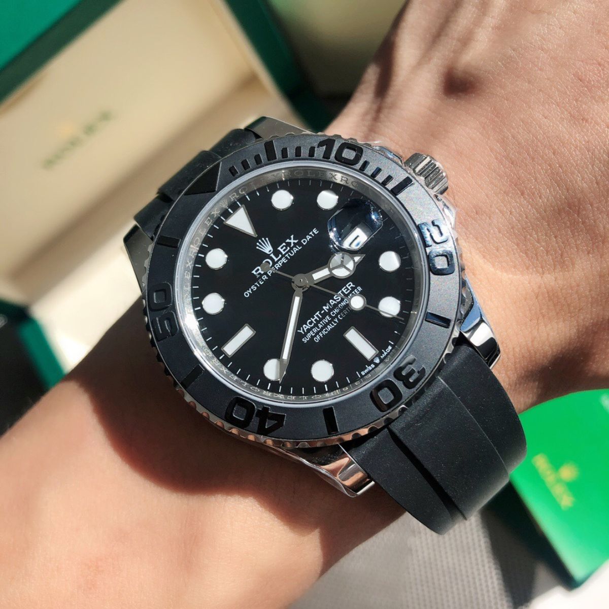 Regency Marine Master 42 mm Rubber Black ceramic Bezel Bright black Dial 226659 6195