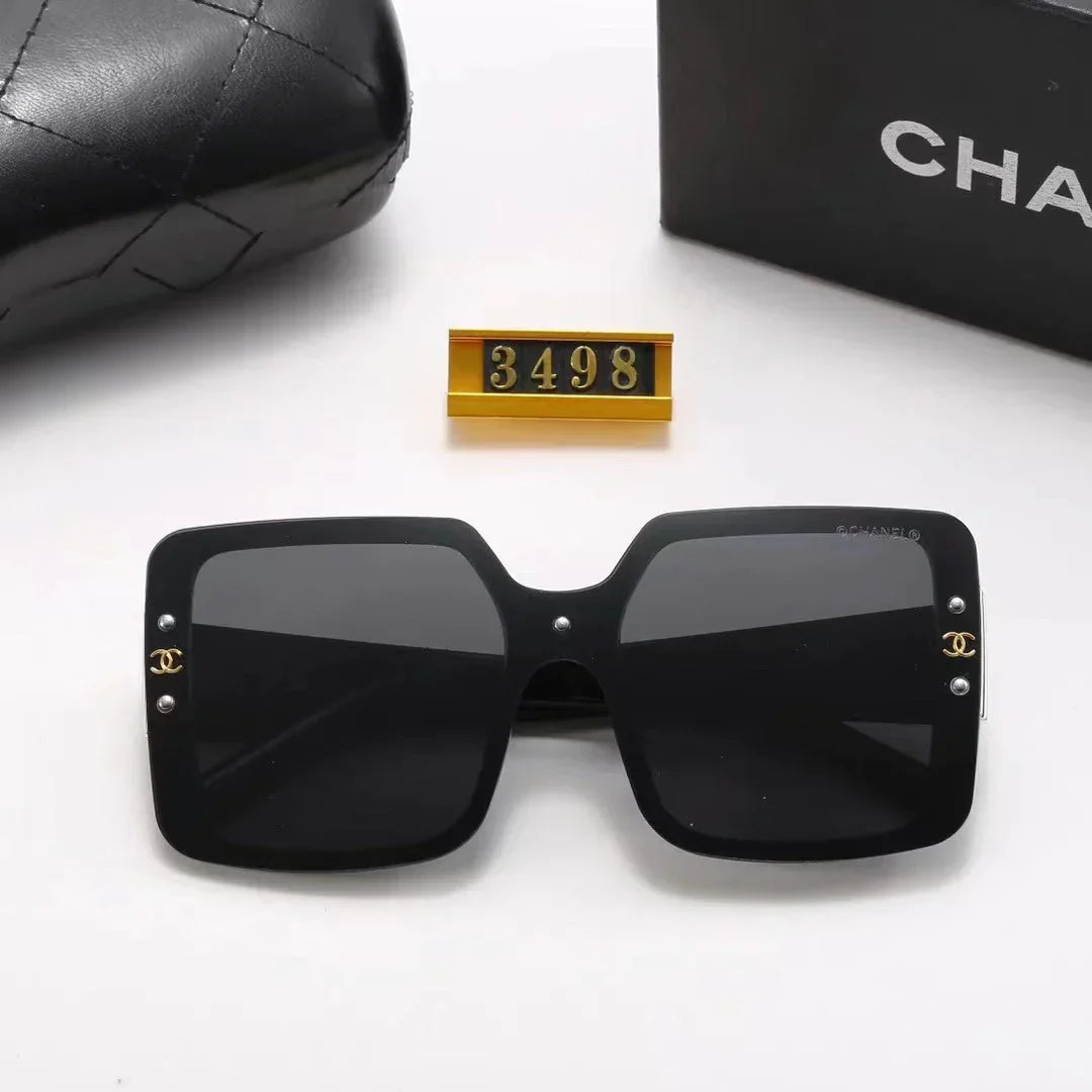 2026 8-color fashion double C stripe printing temple polarized sunglasses