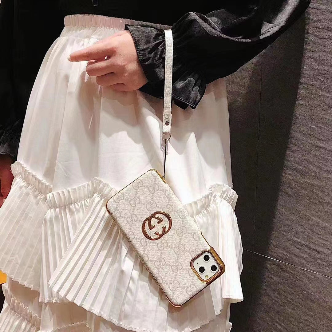 Fashion Electroplated Gold Edge Case