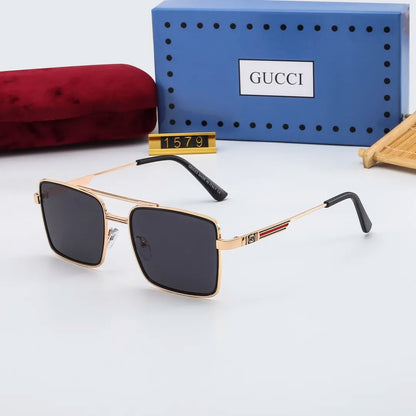 2026 Stylish Striped Metal Frame Sunglasses
