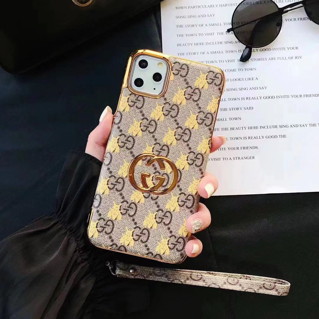 Fashion Electroplated Gold Edge Case