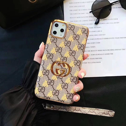 Fashion Electroplated Gold Edge Case