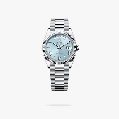 Regency Weekday 36 mm Weekday Fluted Bezel Ice blue Dial 128236 1088