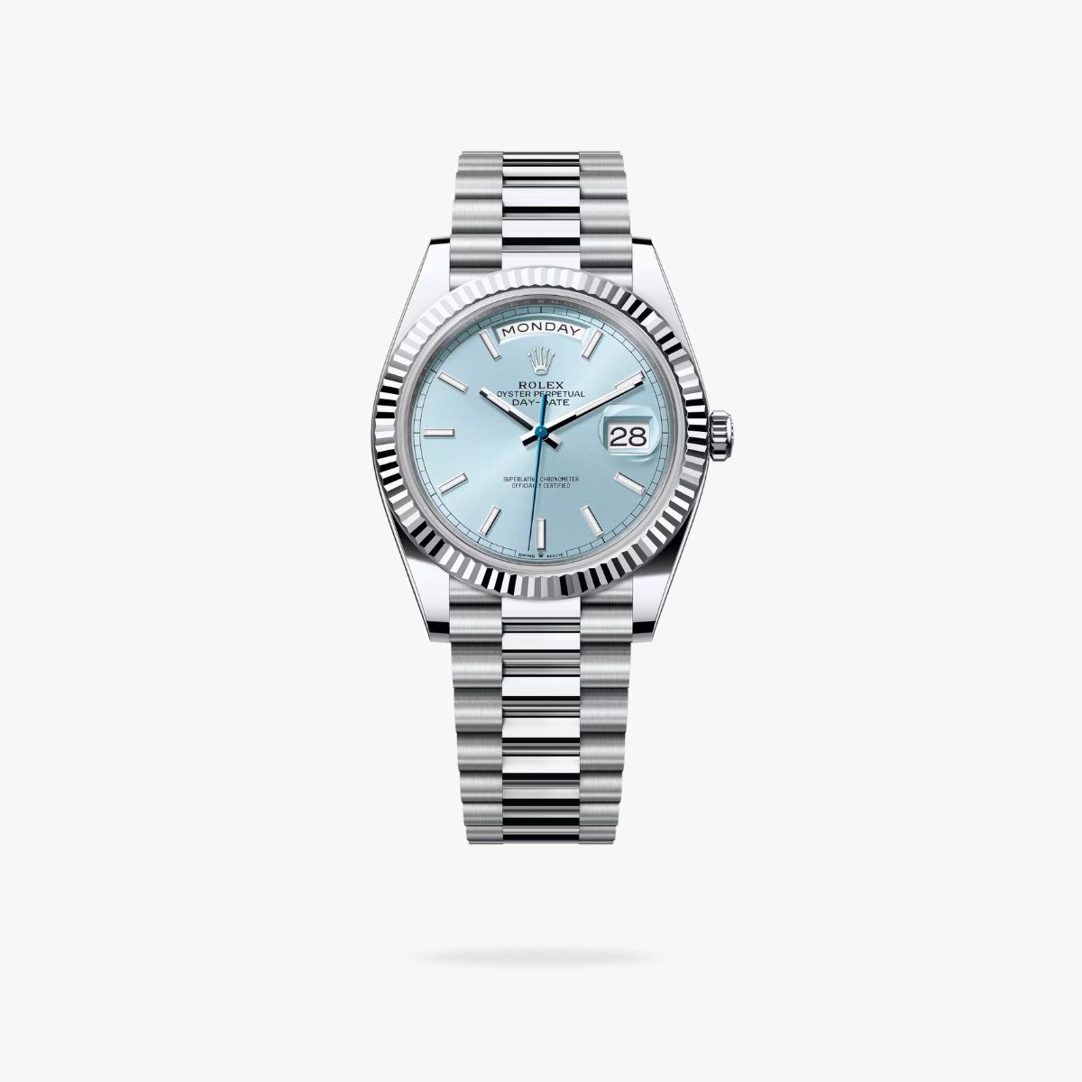 Regency Weekday 40 mm Weekday Fluted Bezel Ice blue Dial 228236 1650