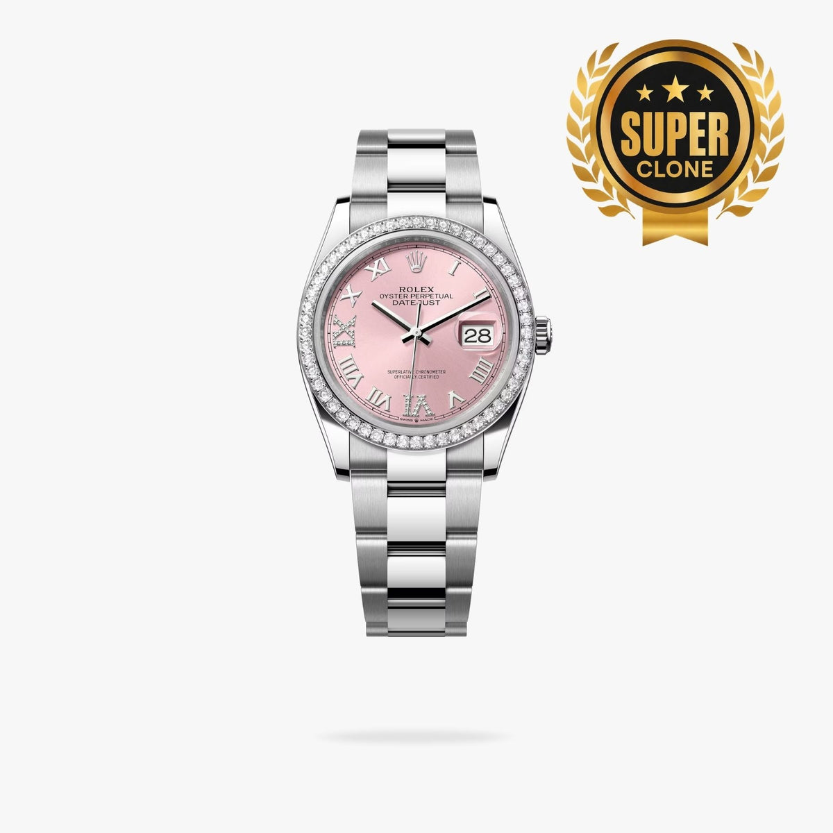 [Super Clone] Regency Classic Date 31 mm Timeless Brilliant diamond set Bezel Pink Dial 278274 1450