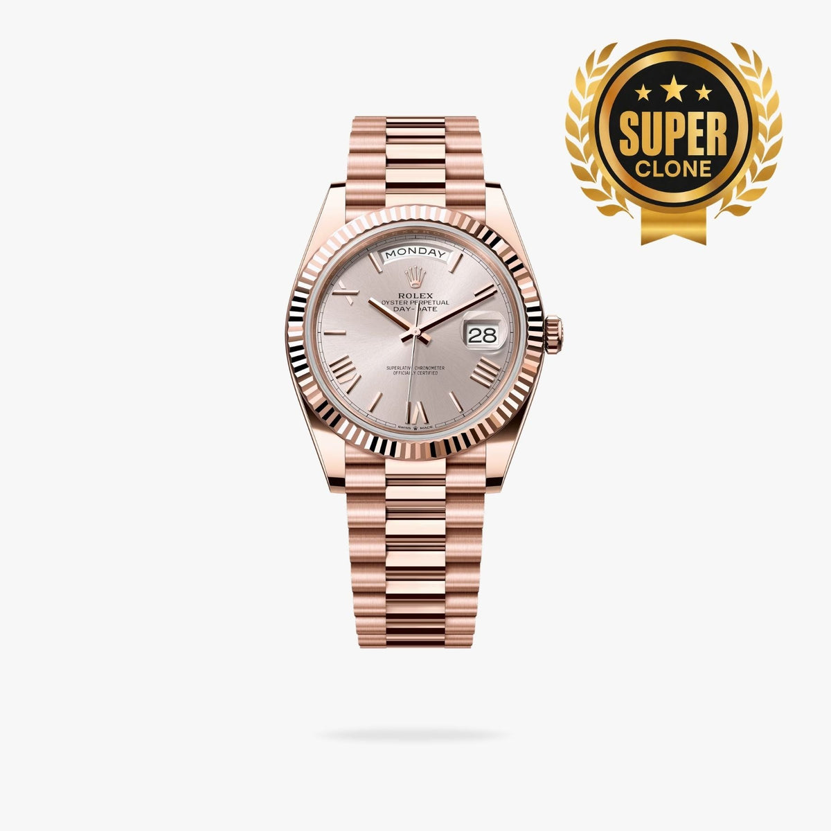 [Super Clone] Regency Weekday 40 mm Weekday Fluted Bezel Sundust Dial 228235 8380