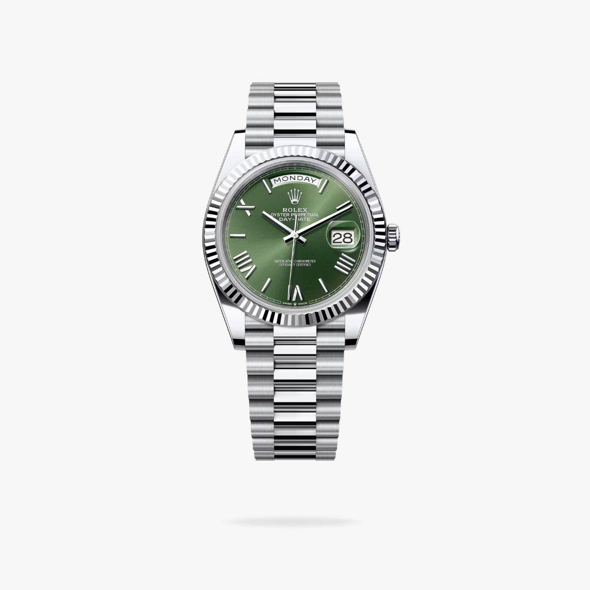 Regency Weekday 40 mm Weekday Fluted Bezel Olive green Dial 228236 3208