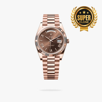 [Super Clone] Regency Weekday 40 mm Weekday Fluted Bezel Chocolate Dial 228235 6061