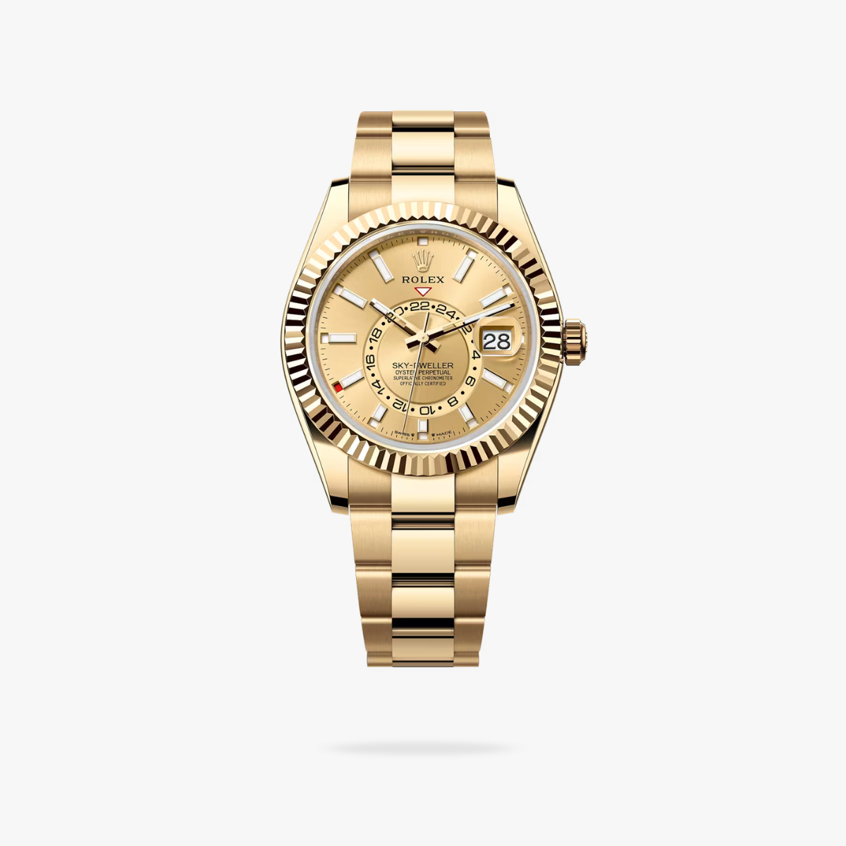 Regency Dual Time 42 mm Timeless Fluted Bezel Champagne colour Dial 336938 5142