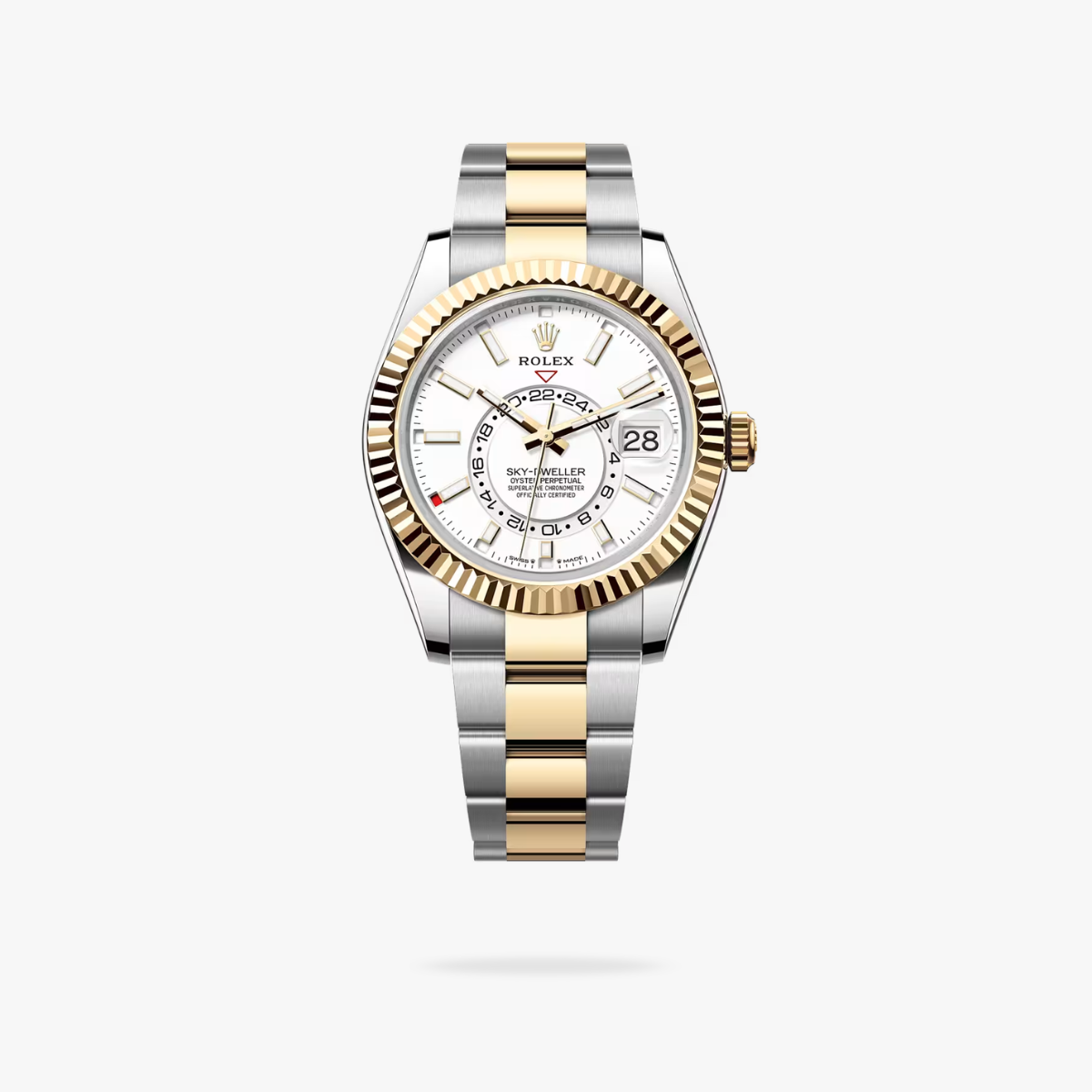 Regency Dual Time 42 mm Timeless Fluted Bezel Intense white Dial 336933 5829