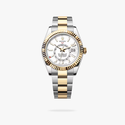 Regency Dual Time 42 mm Timeless Fluted Bezel Intense white Dial 336933 5829