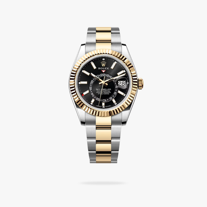 Regency Dual Time 42 mm Timeless Fluted Bezel Bright black Dial 336933 7993