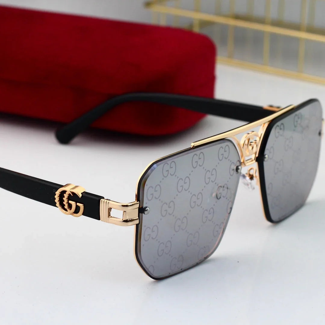 2026 Fashion Metal Logo Polygon Sunglasses 8936