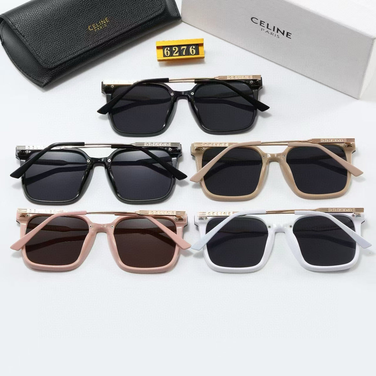 2026 5 Colors Fashion Metal Temple Sunglasses  6276